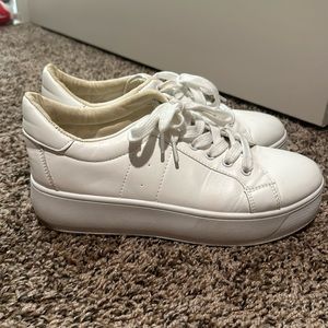 Platform white sneakers